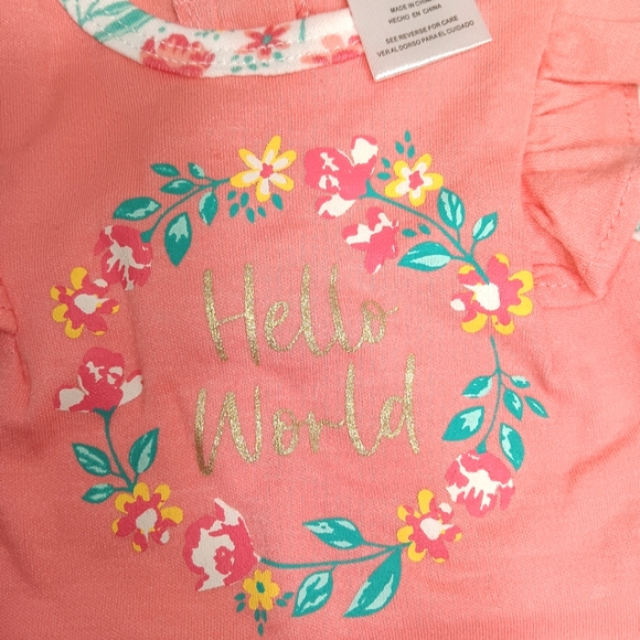 Nicole Miller New York Peach Spring Floral Onesie 0/3 Months NWT! - Picture 4 of 9